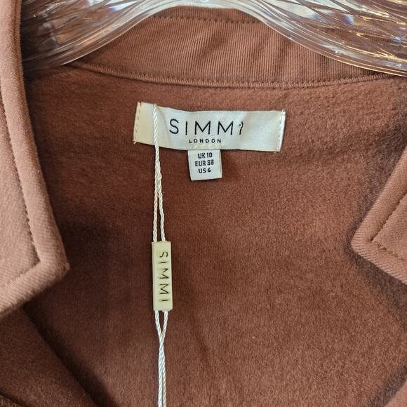 Simmi London Top Womens 6 Corset Tobacco Hook & Eye Cropped Long Sleeve Stretch - Picture 8 of 12